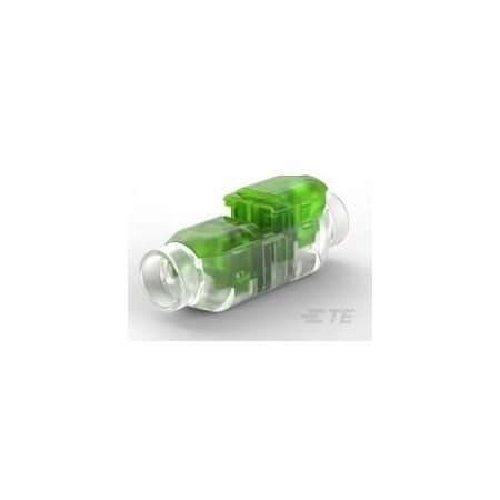 Te Connectivity Butt Splice Wire Connector, 18 AWG Max, Green, Phosphor Bronze Insulation, 600 V, 2:00 AM 2213800-1